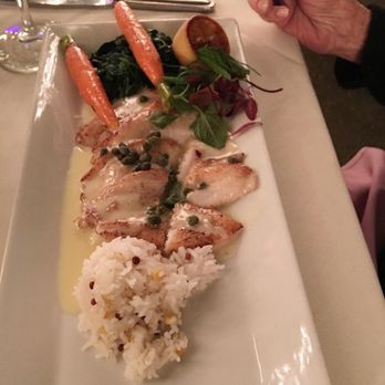 Lavender Bistro - Petrale sole with rice, carrots & spinach. - New American Near Me - La Quinta, California Lavender Bistro - Petrale sole with rice, carrots & spinach. - New American Near Me - La Quinta, California