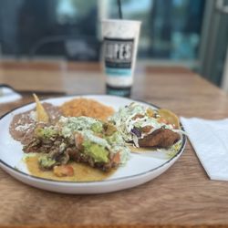 Lupe's Mexican Eatery - Two Taco Combo with Rice and Refried Beans