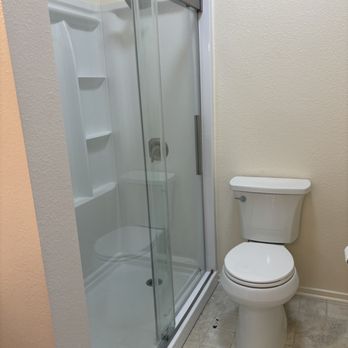 A/S General Contracting - Tub shower into walk-in shower with new toilet - Damage Restoration Near Me - San Diego, California A/S General Contracting - Tub shower into walk-in shower with new toilet - Damage Restoration Near Me - San Diego, California