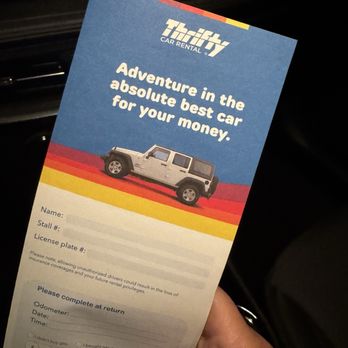 Thrifty Car Rental - Receipt pamphlet - Car Rental Near Me - Ontario, California