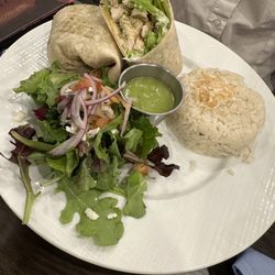 Chicken burrito with coconut rice