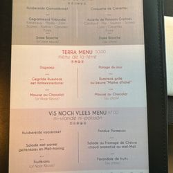 De WitteBerg - Menus