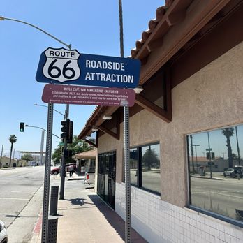 Mitla Cafe - Historic Marker Outfront - Mexican Near Me - San Bernardino, California