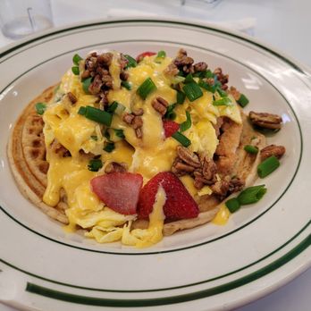 Louie's Cafe - Eggs Donald (with scrambled eggs instead of poached) - Breakfast & Brunch Near Me - Baton Rouge, Louisiana Louie's Cafe - Eggs Donald (with scrambled eggs instead of poached) - Breakfast & Brunch Near Me - Baton Rouge, Louisiana