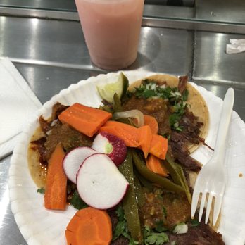 Tacos Sinaloa - Carnitas tacos and strawberry horchata - Mexican Near Me - Berkeley, California