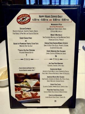 Menu photo 1 The Sardine Factory Monterey, CA