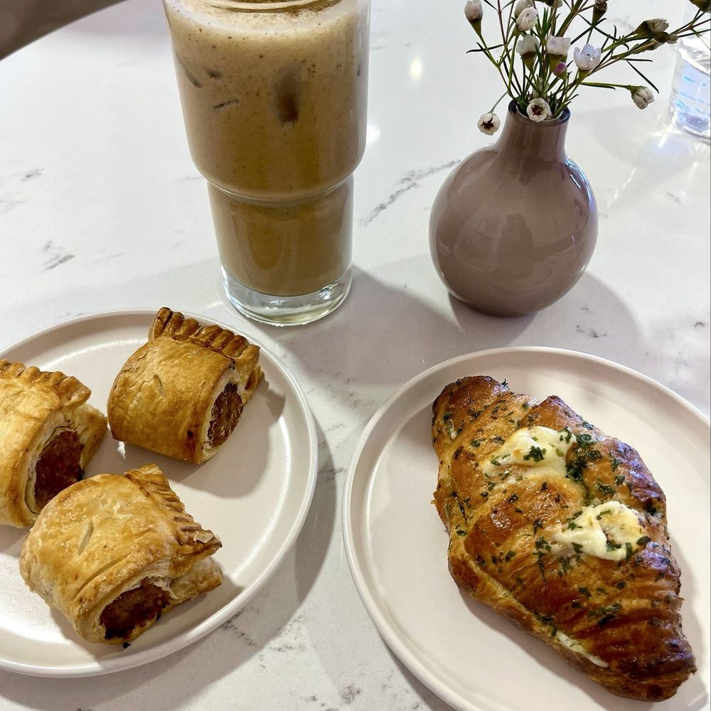 +Bake Cafe - Iced Mexican Side Car, Longanisa Rolls, and Garlic Cream Cheese Croissant - Coffee & Tea Near Me - Rancho Cucamonga, California