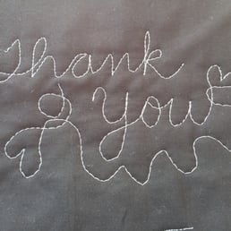My very first free motion quilting sample dedicated to the sweethearts at Select Sewing!