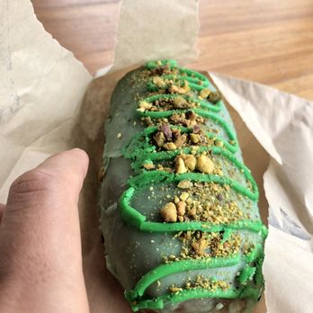 Veera Donuts - Pistachio donut with Almond Amaretto filling 10/10 - Donuts Near Me - Missoula, Montana Veera Donuts - Pistachio donut with Almond Amaretto filling 10/10 - Donuts Near Me - Missoula, Montana