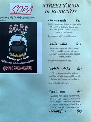 Menu photo 6 SOPA Bend, OR