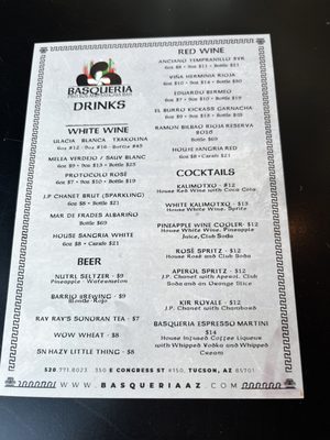 Menu photo 7 Basqueria Tucson, AZ