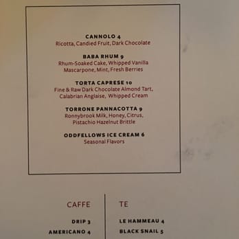 Barano - Dessert Menu - Pizza Near Me - Brooklyn, New York