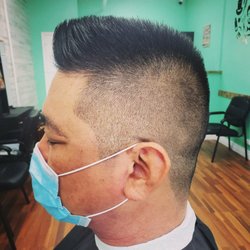 #1highfade  and scissors on top
