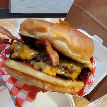 Sweet Onion Burger - Juicy, creamy cheese, and bacon! - Burgers Near Me - Campbell, California Sweet Onion Burger - Juicy, creamy cheese, and bacon! - Burgers Near Me - Campbell, California