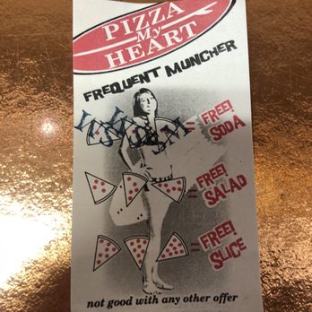 Pizza My Heart - Stamp Card for Free Soda, Free Salad and Free Slice - Pizza Near Me - San Mateo, California Pizza My Heart - Stamp Card for Free Soda, Free Salad and Free Slice - Pizza Near Me - San Mateo, California