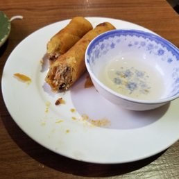 Spring rolls (1 half and 1 party eaten half ...)