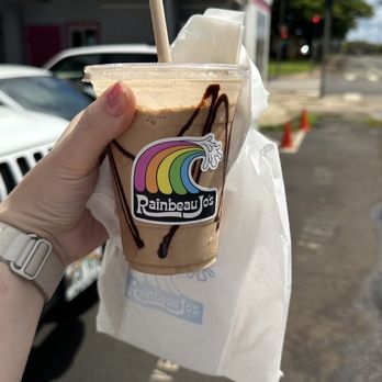 Rainbeau Jo's - Funky monkey drink - Coffee & Tea Near Me - Lihue, Hawaii Rainbeau Jo's - Funky monkey drink - Coffee & Tea Near Me - Lihue, Hawaii