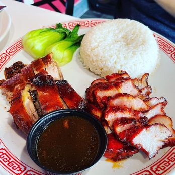 Hip Sing BBQ & Seafood - Roast duck and char siew rice with vegetables - Barbeque Near Me - Minneapolis, Minnesota
