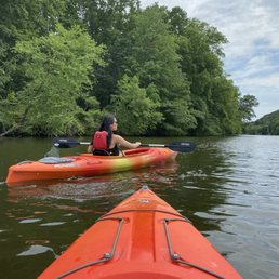Kayaking on the lake Kayaking on the lake
