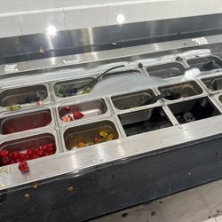 Yogurt Lab - Empty and dirty topping station