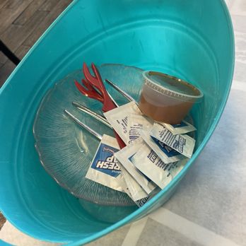 Margie & Ray's Crabhouse - Bucket for trash - Seafood Near Me - Virginia Beach, Virginia Margie & Ray's Crabhouse - Bucket for trash - Seafood Near Me - Virginia Beach, Virginia