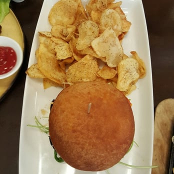 Therapy - Portobello Mushroom Sandwich with chips - Bars Near Me - Las Vegas, Nevada Therapy - Portobello Mushroom Sandwich with chips - Bars Near Me - Las Vegas, Nevada