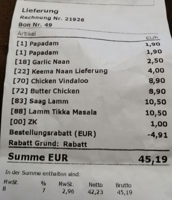 Menu photo 1 Curry's Garden Frankfurt, HE