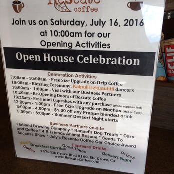 Rescate Coffee - Grand opening, open house celebration! - Coffee & Tea Near Me - Elk Grove, California Rescate Coffee - Grand opening, open house celebration! - Coffee & Tea Near Me - Elk Grove, California