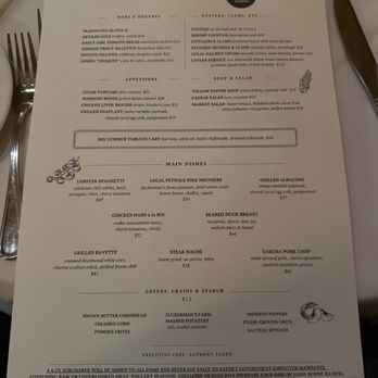 BIX - Menu - American Near Me - San Francisco, California