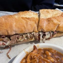French Dip Pulled Brisket Sandwich