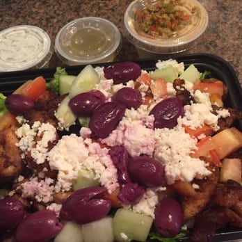 Hummus Mediterranean - Chicken kebob salad with olives, cucumbers, tomatoes and feta with olive tapenade hummus. Just ok. - Mediterranean Near Me - Holbrook, New York Hummus Mediterranean - Chicken kebob salad with olives, cucumbers, tomatoes and feta with olive tapenade hummus. Just ok. - Mediterranean Near Me - Holbrook, New York