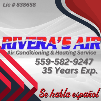 Rivera's Air - HVAC Installations HVAC Repairs Air Conditioning Repairs Air Conditioning Installations Free Consultations Budget Friendly Available Today! - Heating & Air Conditioning/HVAC Near Me - Hanford, California Rivera's Air - HVAC Installations HVAC Repairs Air Conditioning Repairs Air Conditioning Installations Free Consultations Budget Friendly Available Today! - Heating & Air Conditioning/HVAC Near Me - Hanford, California