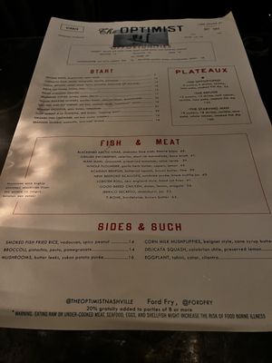 Menu photo 8 The Optimist - Nashville Nashville, TN Menu photo 8 The Optimist - Nashville Nashville, TN