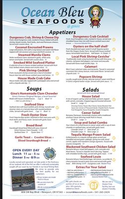 Menu photo 6 Ocean Bleu At Gino's Newport, OR