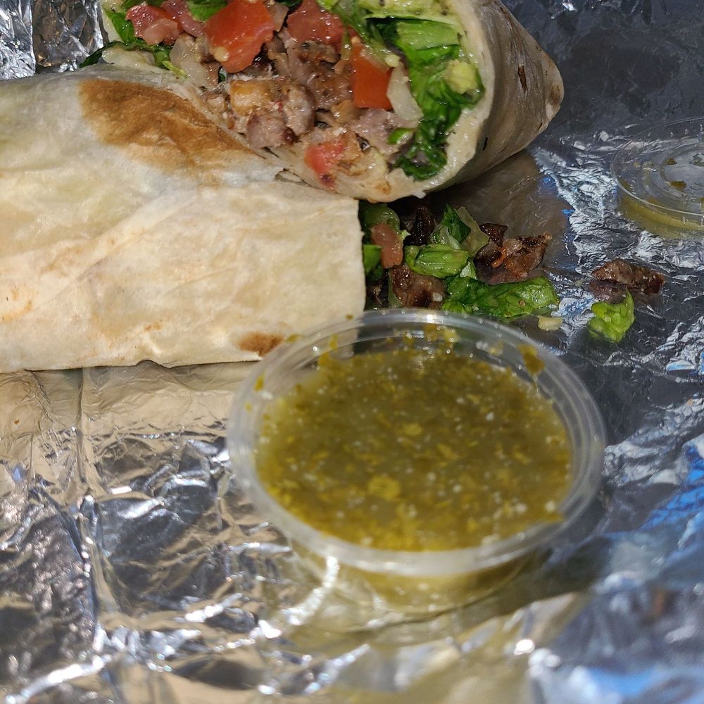 Kabob Shack - Broadway - California kabob wrap with gyro and chutney on the side - Afghan Near Me - Chula Vista, California