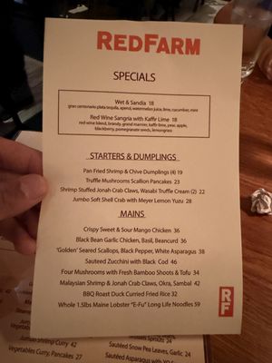 Menu photo 3 RedFarm New York, NY Menu photo 3 RedFarm New York, NY
