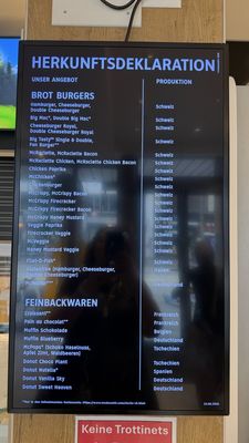 Menu photo 1 McDonald's Zürich, ZH