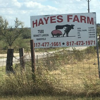 Hayes Farm - a sign for a farm - Meat Shops Near Me - Mansfield, Texas