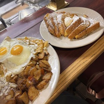Jurupa's Cafe - chilequiles verde with sunny side up egg. french toast. - Breakfast & Brunch Near Me - Jurupa Valley, California