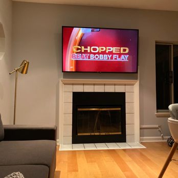 Bay Area Wall Mounts - Above fireplace mount - Home Theatre Installation Near Me