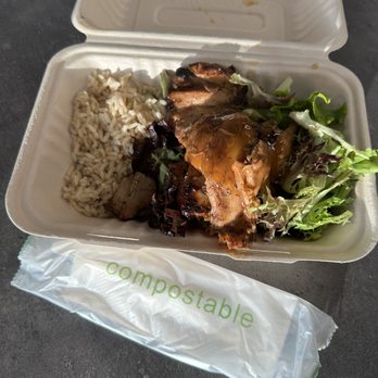 Maui Bus Stop - Small Plate with Teriyaki Chicken, leafy greens, Brown Rice - Hawaiian Near Me - Fort Walton Beach, Florida Maui Bus Stop - Small Plate with Teriyaki Chicken, leafy greens, Brown Rice - Hawaiian Near Me - Fort Walton Beach, Florida