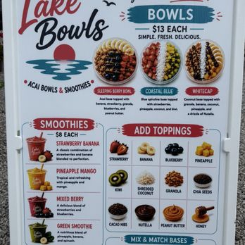 Menus On Main - Lake Bowls menu options - Food Trucks Near Me - Frankfort, Michigan
