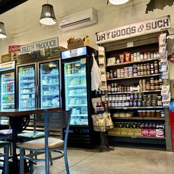 Wheelers Cafe and Market - The wall of local and small business goods.
