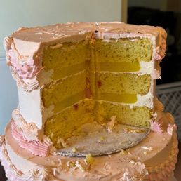"LEMON RASPBERRY CAKE" WITH 2 RASPBERRIES