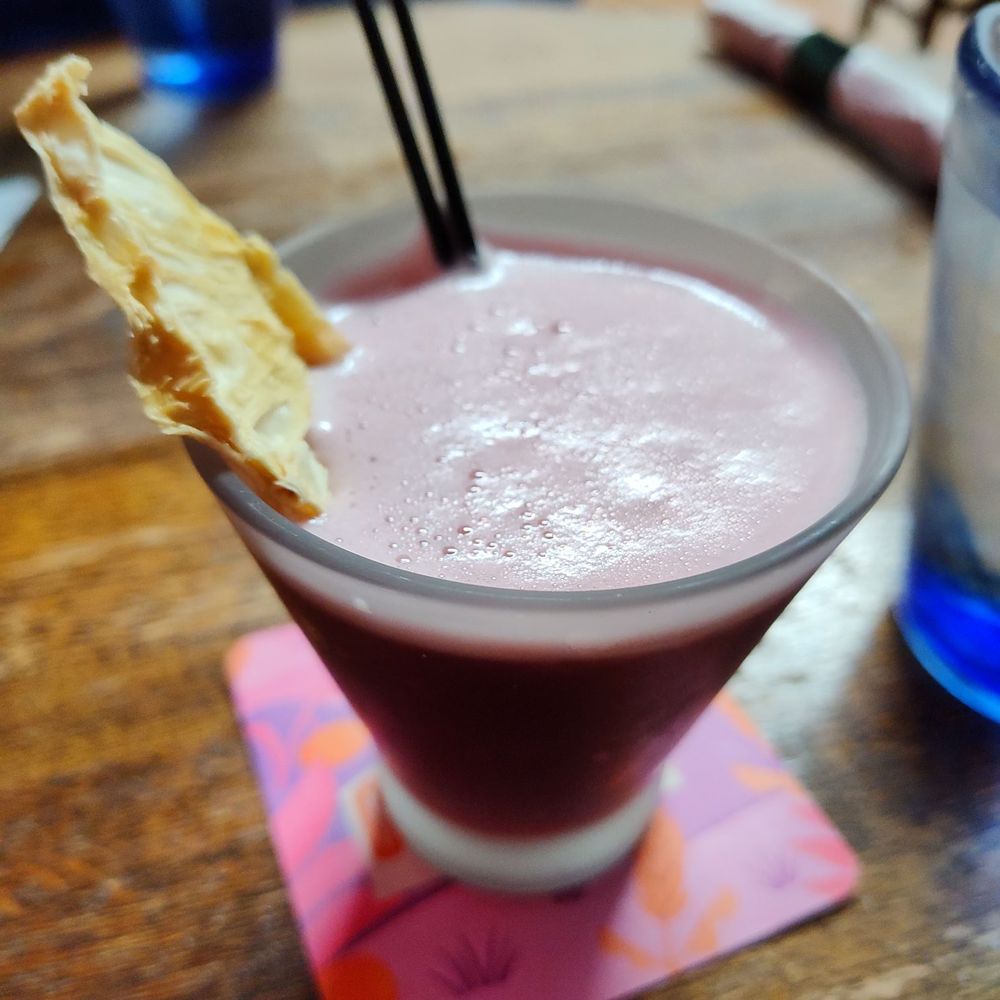 Qhali Kitchen - Pisco sour with purple corn - Salad Near Me - Bristol, Rhode Island Qhali Kitchen - Pisco sour with purple corn - Salad Near Me - Bristol, Rhode Island