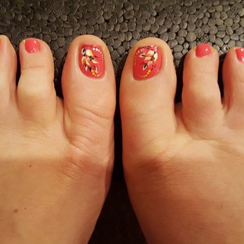 A & B Nail Spa - My "prep for vacation" pedicure with designs - Nail Salons Near Me - Gaithersburg, Maryland