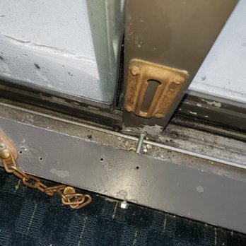 Rodeway Inn Miami I-95 - Sliding glass door was screwed shut on both ends, but they did not bother to close it all the way before bolting it in place - Hotels Near Me - Miami, Florida Rodeway Inn Miami I-95 - Sliding glass door was screwed shut on both ends, but they did not bother to close it all the way before bolting it in place - Hotels Near Me - Miami, Florida