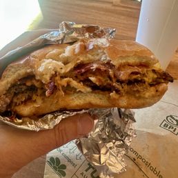 Double smash burger with bacon Double smash burger with bacon