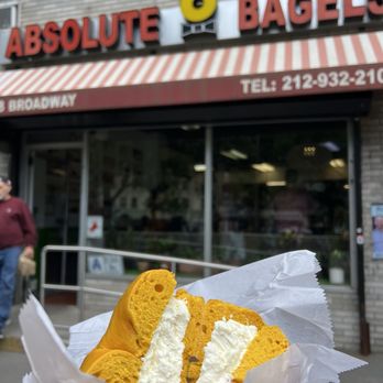 Absolute Bagels - Egg bagel and cream cheese - Bakeries Near Me - New York, New York