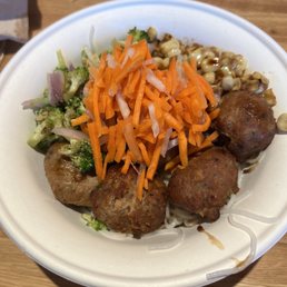 Meatballs with rice noodles. Meatballs with rice noodles.